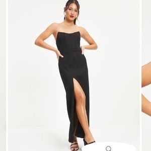 BRAND NEW NEVER WORN VICI 'Maritza' Strapless Slit Maxi Dress - Black